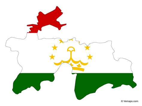 flag map of tajikistan